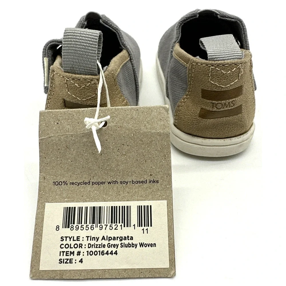 Toms Tiny Alpargata Toddler Size T4 Slip On Canvas Earthwise Shoes